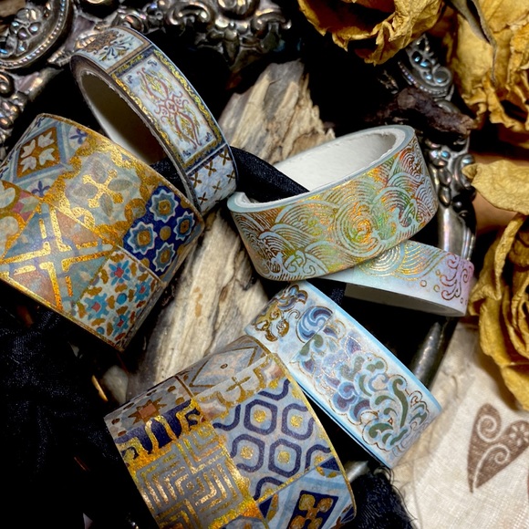 washi tape store Accessories - Fancy gold trimmed washi tapes set 6